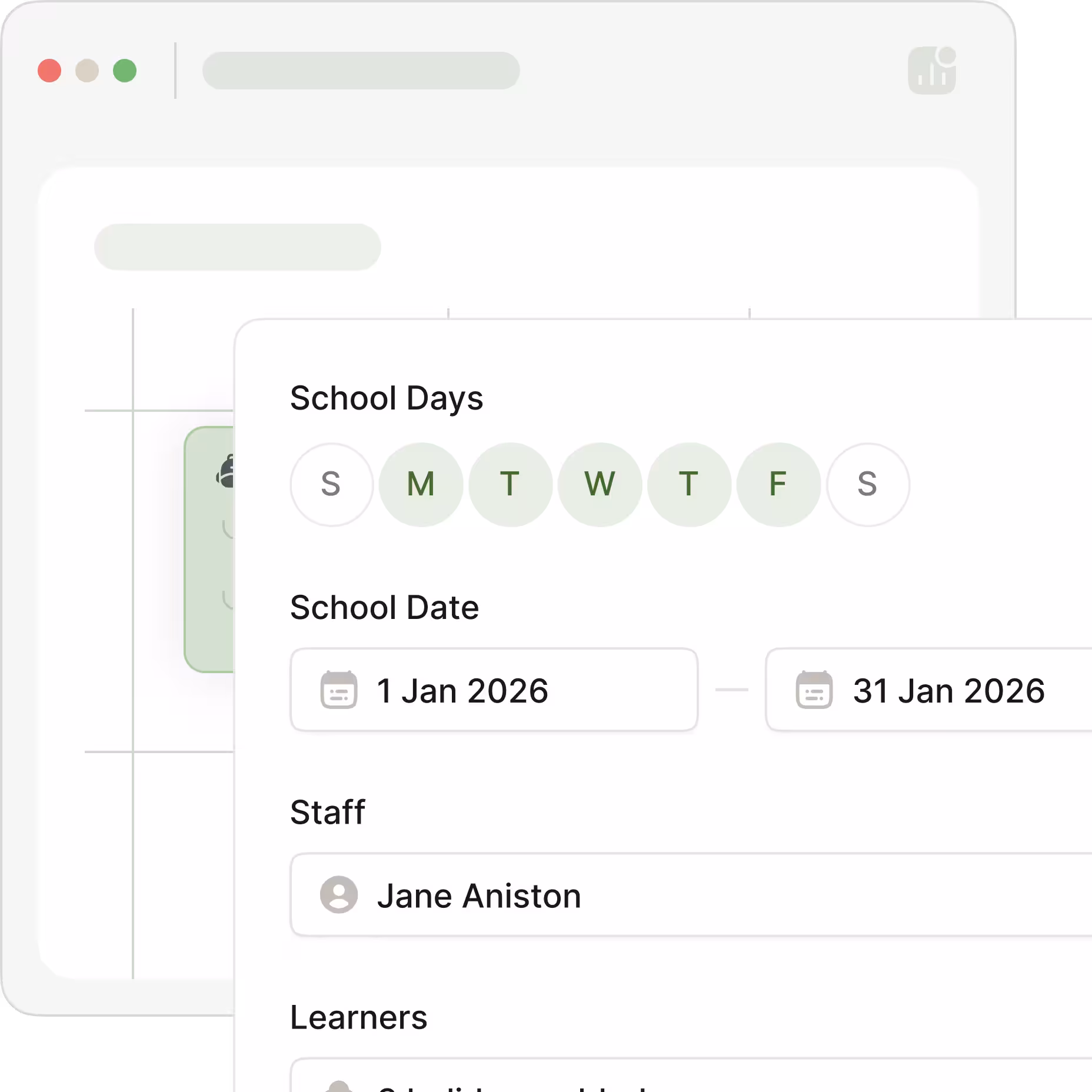 Scheduling calendar