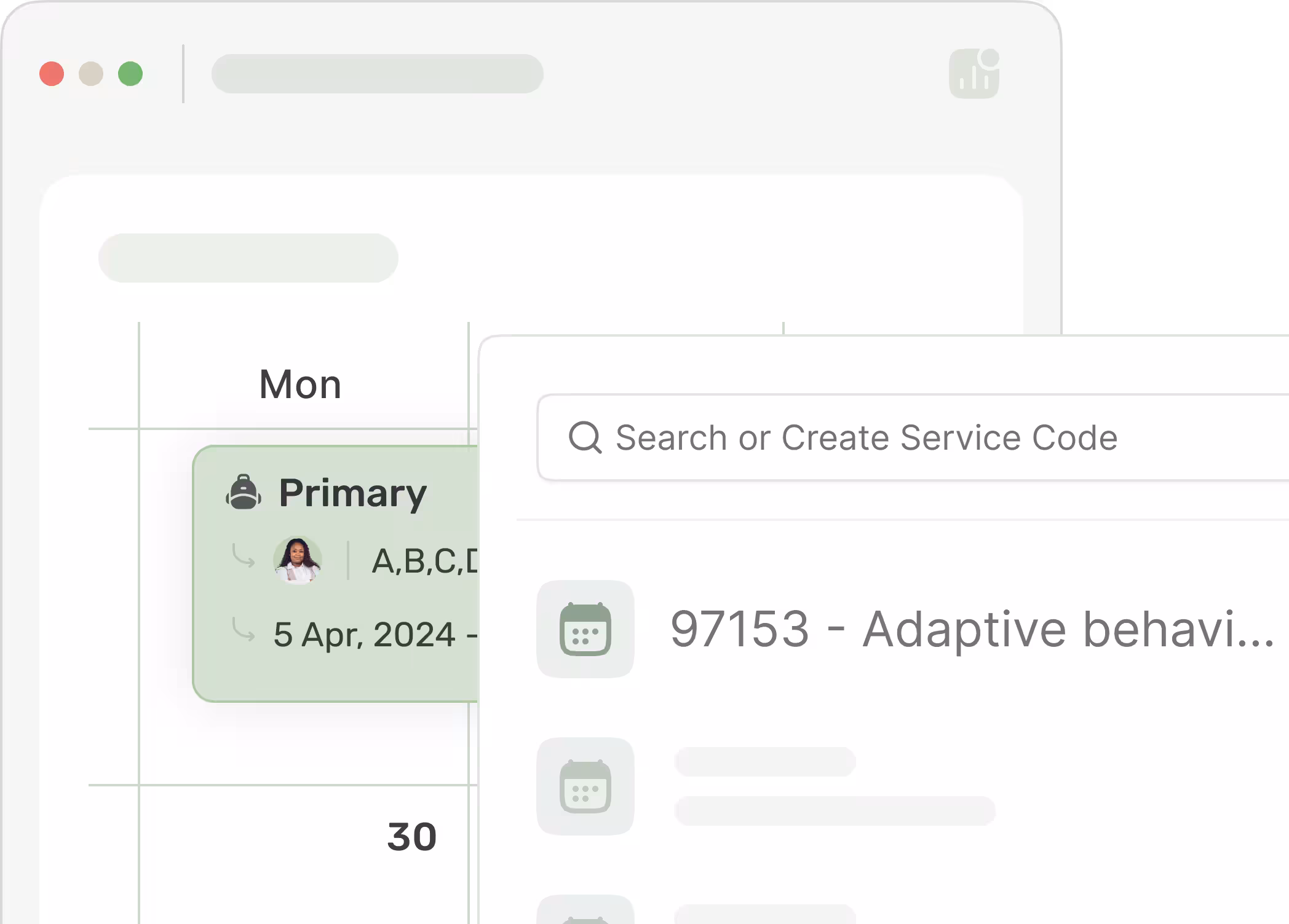 Service codes and modifiers